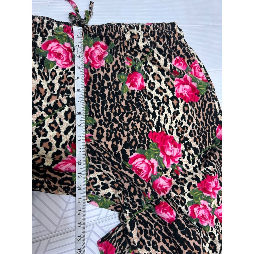 Nick & Nora Plus Size 3XL Pant Shirt Rose & Cheetah Print Pajama Flannel i - Picture 10 of 14